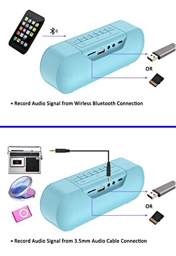 Music Digitizer Recorder Audio to MP3 Converter Capture Recording Portable Speaker with Bluetooth & 3.5mm LINE Input - Image 7