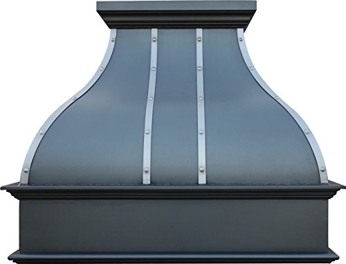 SINDA Handmade Copper Range Hood Cover with Commercial Grade Stainless Steel Vent, Inlcudes Fan Motor, Light, and Baffle Filter, Elegant Design, Beehive-Oil Rubbed Bronze, 42"Wx36"H, H25STRBOW4236