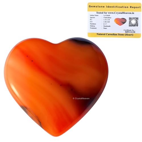 Image of Crystal Heaven Carnelian Crystal Heart Palm Pebbles Stones For Anxiety Stress Relief Massage - Aaa Grade Original Healing Gemstone Agate Heart Palm Stone For Yoga Meditation Spiritual
