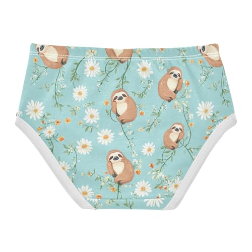 Wusikd Cute Sloths Daisy Girls' Underwear Cotton Girls Briefs Soft Toddler Underwear 2T2