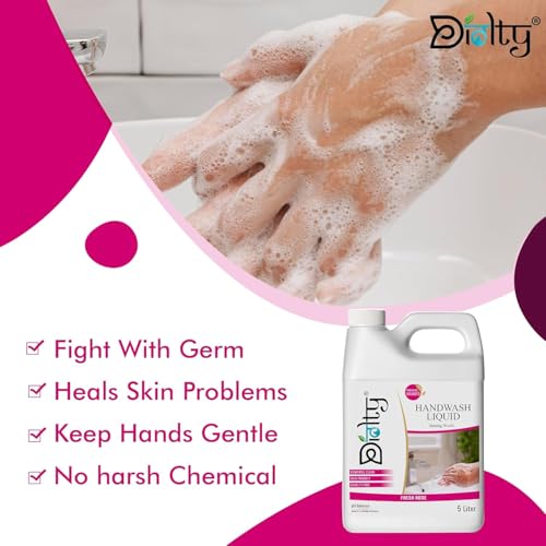 Image of Hand Wash Liquid 5L Rose Refill Can - 99.9% Germ Protection, Moisturizing, Paraben-Free, Long-Lasting Scent, Bulk for Soft Hands