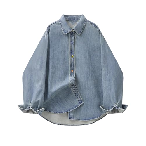 Veste vintage femme en denim pour le printemps coupe chemise retro