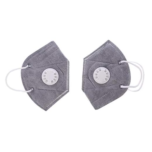Yintiod - Mascarilla Antipolvo de carbón Activo de 2 Piezas, Color Gris