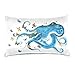 Produktbild heefan Doppelseitiges Aquarell Octopus Butterfly Baumwolle Samt Kissenbezug Rechteck 16x24 Zoll Sofa Taille Wurfkissen