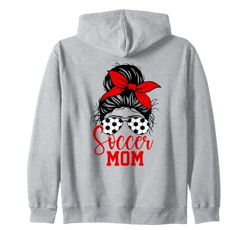 Fútbol Mamá Vida desordenado bollo deportes mamá Día de la Madre Sudadera con Capucha