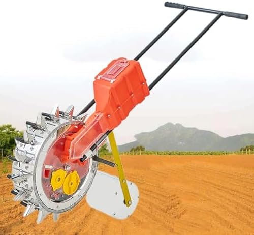 Gartensäer-Reihen-Pflanzmaschine, Hand-Schiebe-Seeder-Maschine w / 16 Löcher-Reihen-Sä- und Düngemittel-Applikator, für die Aussaat von Samen, Mais, Sojabohnen, Erdnüsse, Mungbohnen, Sonnenblume