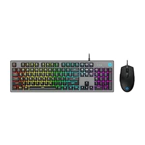HP KM300F Wired USB Gaming Keyboard and Mouse Set, Membrane Backlit, 26 Keys Anti-Ghosting, 3 LED Indicators & 3D 6K USB…