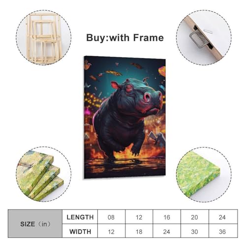 Affiche hippopotame sur toile pour apporter de la joie et de la douceur chez vous - 2