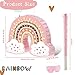 Threan Rainbow Piñata Pink Rainbow Birthday Party Piñata with Bat Stick Blindfold Boho Theme Birthday Baby Shower Toys Games Party Supplies Decor