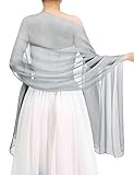 mantel silberfarben Marke: bbonlinedress Bbonlinedress Schal Chiffon Stola Scarves in verschiedenen Farben Silver 190cmX70cm