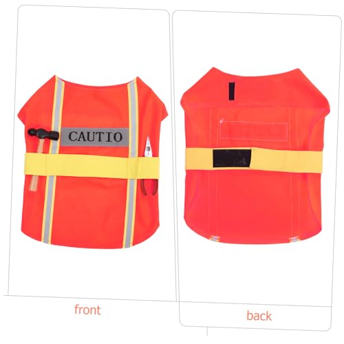 Disfraz para perro tema ingeniero talla L color naranja miniatura 5