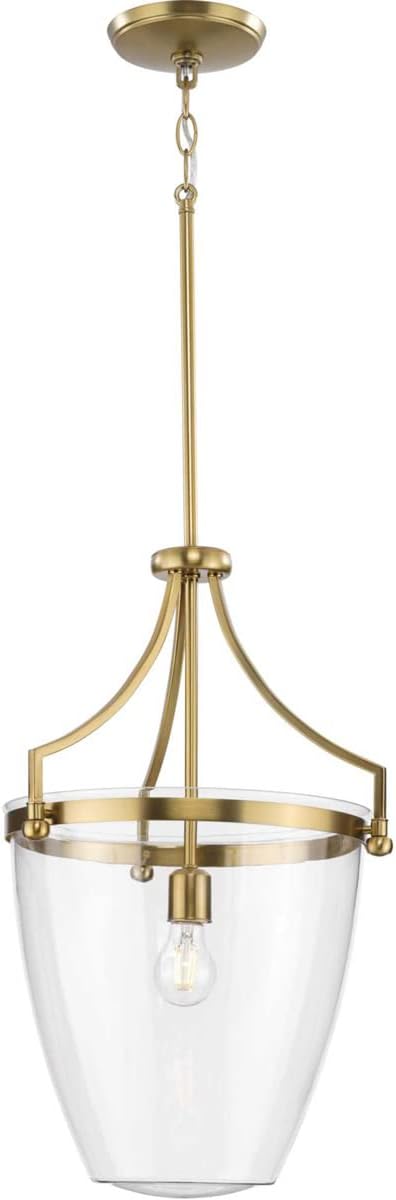 Parkhurst Collection 15-1/4 in. 1-Light Brushed Bronze Pendant Clear Glass