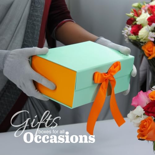 Image of RBS - Gift Box for Packing (23 x 16 x 10cm) Folding Gift Boxes (1 Pack) Rectangular Gift Box Empty Multipurpose Gift Hamper Box Empty Holds Upto (5 kg) Empty wedding Box For Gift (Teal Sunset)