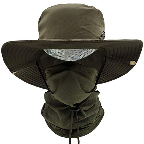 Chapéus de pesca para homens e mulheres, conjunto de polaina de pescoço refrescante, chapéu de sol e