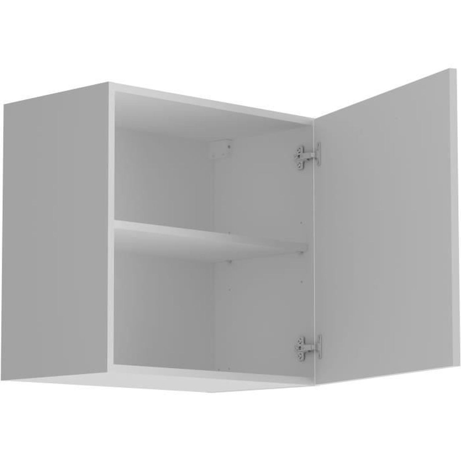 Meuble Haut De Rangement 1 Porte - L 60 X P 35,6 X H 57,9 Cm - Gamme Eko - Blanc