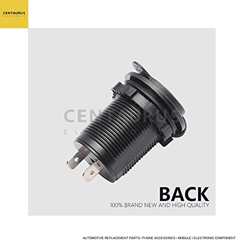 CENTAURUS Waterproof 12V Cigarette Lighter Socket Power Outlet Receptacle Replacement for Car Boat Marine Motorcycle Scooter RV with Wire Fuse DIY Kit