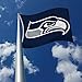 Rico Industries NFL Seattle Seahawks 3-Foot by 5-Foot Single Sided Banner Flag with Grommets