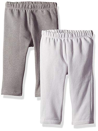 Hanes Ultimate Baby Zippin 2 Pack Fleece Pants with Side Zipper, Grey, 12-18 Months