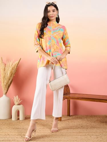 Image of Modeve Women Multicolor Banded Collar Top