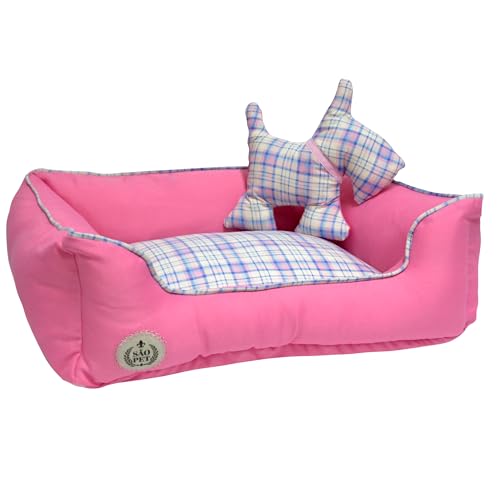 São Pet Mega Store RUBI1-4 Cama Rubi Dupla Face Pequena, Rosa, 42 x 55 x 17 cm