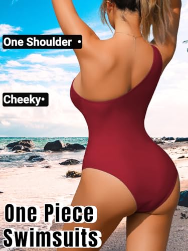 Kaei&Shi Sexy Cut Out One Piece Swimsuit,Twist Front One Shoulder Swimsuits,Women Monokini Bathing Suit Vacation Outfits3