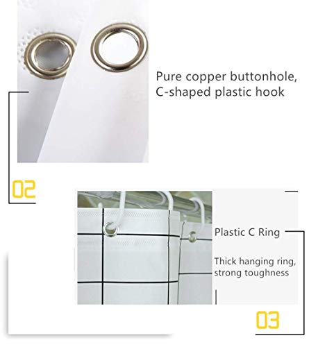 MUMUWUSG Bad Duschvorhang Teppich Set 4 Stück Muster Board Print Duschvorhang 4 Stück, Teppichabdeckung WC-Abdeckung… – Bild 7