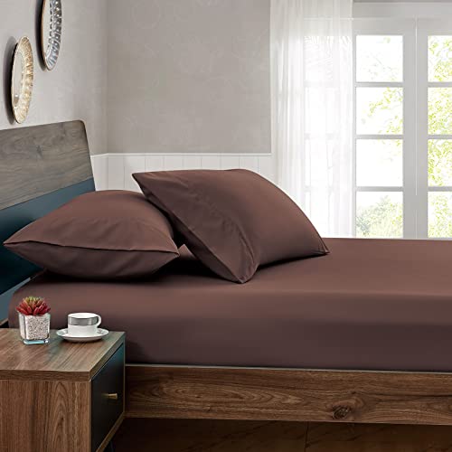 FreshCulture King Fitted Sheets, Bulk Pack of 6, Deep Pocket, Soft Microfiber Bottom Sheets for Home, Salons, Hotels, King Size Fitted Sheets Only (Brown)