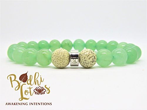 Genuine Green Aventurine Bracelet Heart Chakra Aventurine Bracelet Green Bracelet Green Aventurine Yoga Meditation Bracelet Aventurine Mala Healing Mala with Lotus Seed