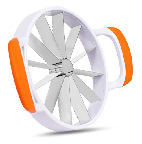 Internet’s Best Melon Slicer - 12 Slices - Large - Cutter Wedges Cantaloupe Fruit Corer - Comfort Grips