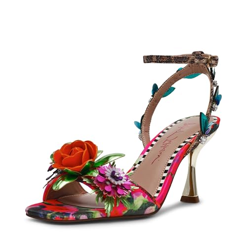Betsey Johnson Womens Karra Flowers Open Toe Ankle Strap
