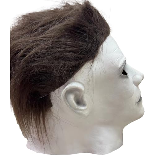 Focushine Halloween Michael Mask 1978, White Full Face Latex Masks for Adult