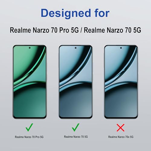 Image of ZAP CASE HD Plus Tempered Glass Screen Protector Compatible For Realme Narzo 70 Pro 5G (Black) Edge To Edge Coverage With Easy Installation Kit