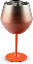 Taça Térmica A Vácuo 410Ml 2-Em-1 Inox Haste Rosqueável Removível Copo E Taça Parede Dupla Isolante Antiderrapante Ideal Para Gin Vinho Drinks Viagem E Churrasco (DOURADO)