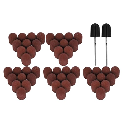 Nail Sanding Drill Bit,Nail Sanding Drill Caps 120 Grit Nail Art Sanding Caps Manicure Polishing Grinding Bands Nail Drill Bits Set including Shaft Nail Sanding Bands