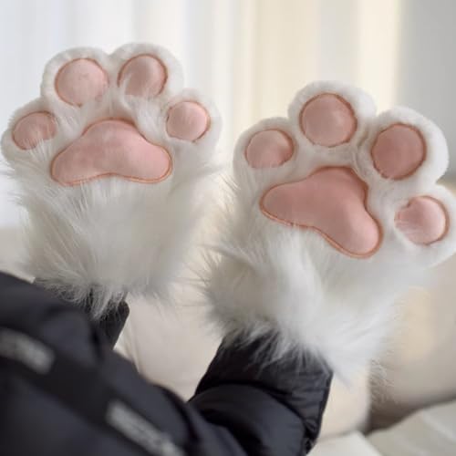 Divertidos accesorios de disfraz de gato y mitones de peluche 6