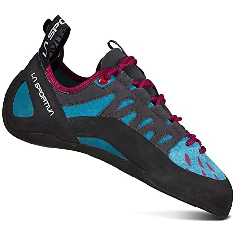 La Sportiva Women's Tarantulace Rock Climbing Shoes, Topaz/Red Plum, 7 Cover