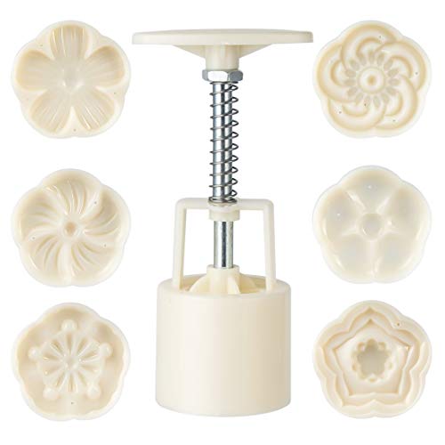 Cookie Stamp Moon Cake Mold Stamps, Cookie Press Mid Autumn Festival DIY Decoration Press Cake Cutter Mold (50g 6pcs Stamps) - Thumbnail 4