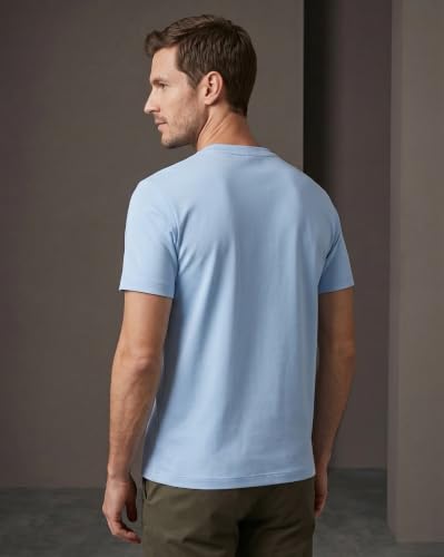 Image of NOBERO 100% Cotton T Shirts for Men Stylish | Regular Fit | Solid T Shirts for Men 180 GSM Combed Cotton | Round Neck Half Sleeve