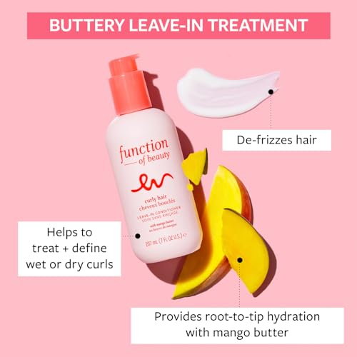 Function of Beauty Curly Leave In Hair Conditioner - Sulfate-Free Leave In Conditioner Treatment for Natural Curls & Bounce - Curl Defining, Hydrating & Moisturizing - Dry & Dull Hair Care Products