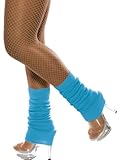 Beinstulpen für Damen in Neon Blau, Perfektes Accessoire für Ihre 80er Jahre- oder Work Out-Verkleidung