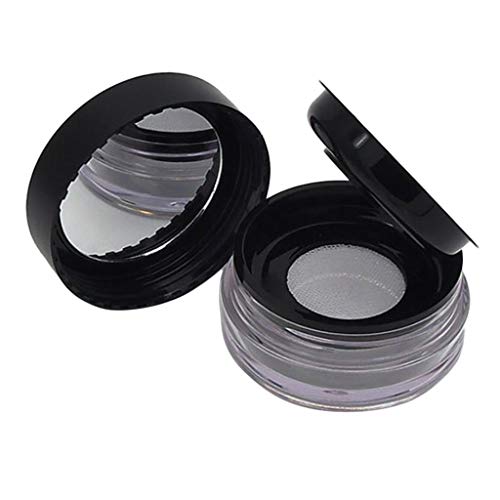 20G空のDIYメイクアップパウダーケースミラー&ふるい付き化粧箱ボックス黒