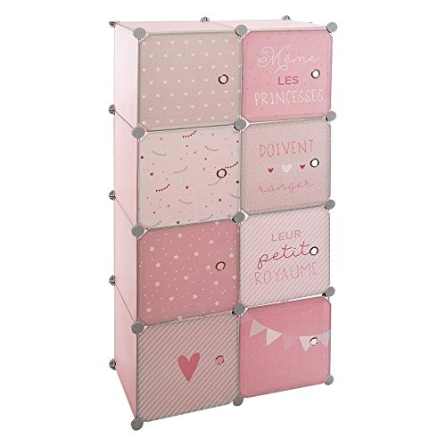 Casiers de Rangement Enfant Penderie - Rose 65x125 cm - Atmosphera créateur d'intérieur