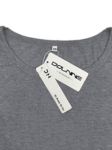 Image of DOLNINE Womens Plus Size Knotted Tops Long Sleeve Tee Shirts Loose Casual Blouse
