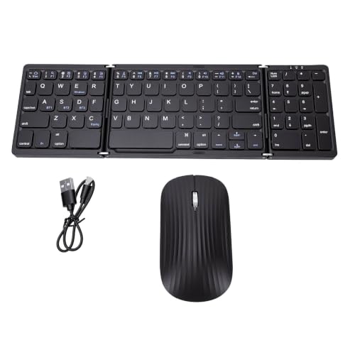 Teclado bluetooth plegable con mouse, batería de 45 horas y teclado numérico completo 7