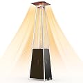Sersper Pyramid Patio Heater, Propane Tower Heaters with Quartz Glass Tube for Outdoor, 48,000 BTU Flame Burner with Wheels for Garden, Backyard, Porch, Deck, Party
