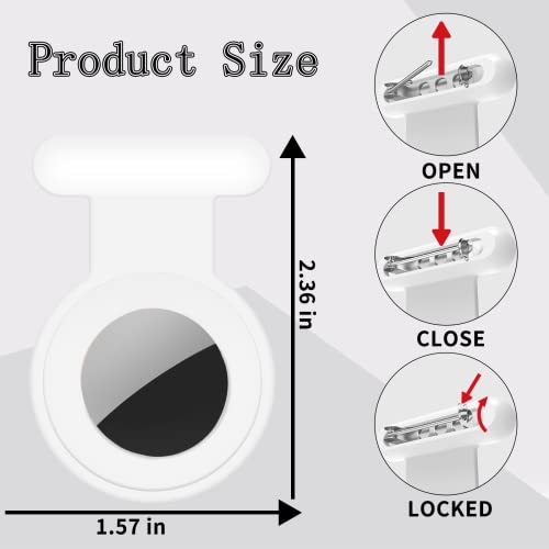 2 Pack Holder Case Compatible for Airtag Tracker, Silicone Hidden GPS Kid Airtag Holder with Invisible Pin, Anti Lost Apple Air Tag Case Cover for Toddlers, Elderly, Pet, Clothing(White and White)