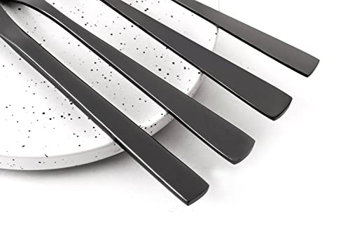 Otto Koning - Berlin - Set di Posate 20 Pezzi in Acciaio Inossidabile Placcato in Nero Titanio e Lucido, Spessore 4 mm. e Coltello da Bistecca. Un Moderno Servizio da tavola per 4 commensali - immagine 5