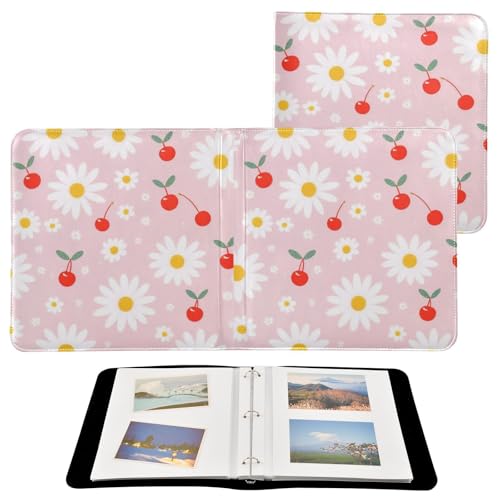 Álbum de Fotos de 3 Anillos Autoadhesivo DIY Scrapbook Cherries y Daisies Floral 40 Páginas 8x10 para Recuerdos miniatura 2