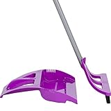 WISPsystem Telescoping Broom and Dustpan with WISPaway Hanger and Electrostatic Bristle Seal Technology (Purple)