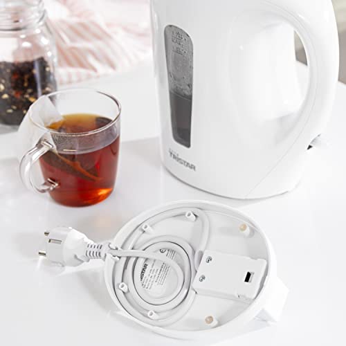 Miniatura 2 de Tristar WK-3380 Hervidor de agua eléctrico, capacidad 1.7 litros, libre de BPA, filtro antical, protección contra ebullición en seco, apagado automático, base antideslizante, plástico, 2200 W